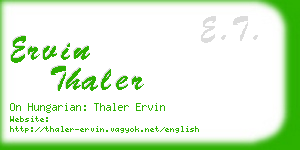 ervin thaler business card